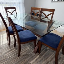 Dining Table Glass Top For 6 People 
