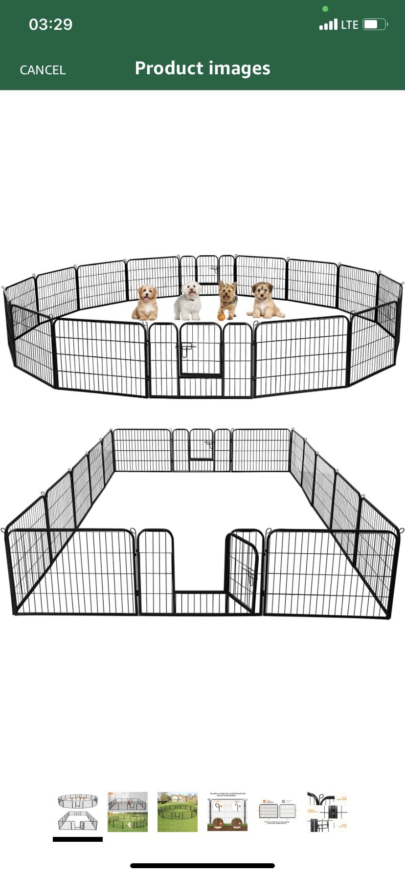 Dog Pen Outdoor, 16 Panels 24 inch Height x 32 inch Width Extra Large Pet Playpen for Small Animals/Puppy/Cat/Rabbit Heavy Duty Exercise Fence for Ga