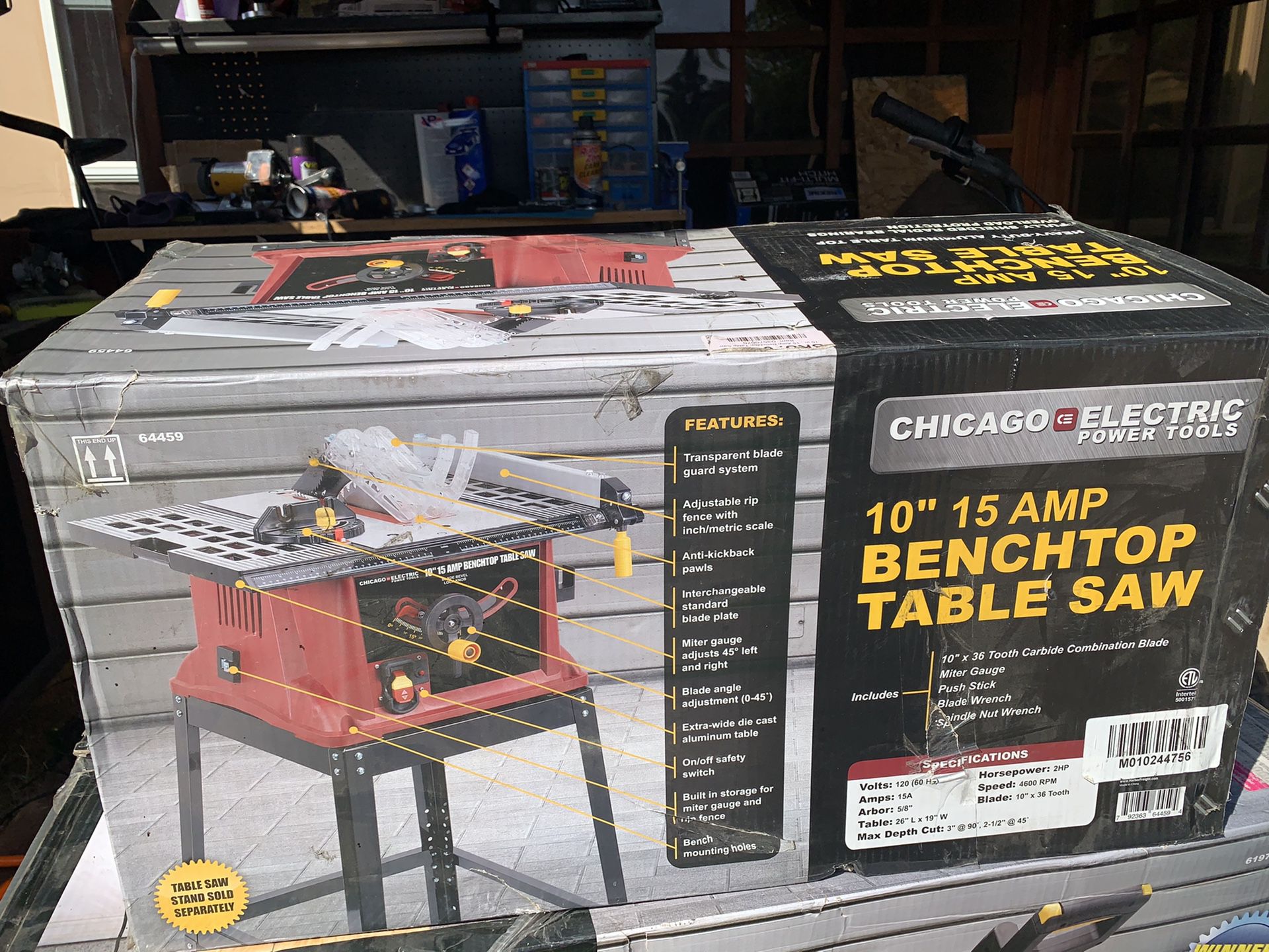 10” 15 amp bench top table saw