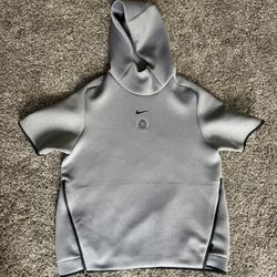 MENS NIKE OHIO STATE OSU BUCKEYES SHORT SLEEVE TEAM ISSUED TRAINING HOODIE HOODED SWEATSHIRT 2019 XL