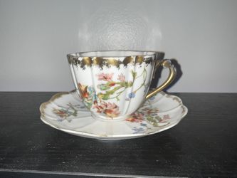 Vintage Tea Cup with Saucer, Marx & Gutherz Carlsbad