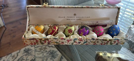 Black Forest Collection Limited Edition Series II Germany Glass Egg Ornaments