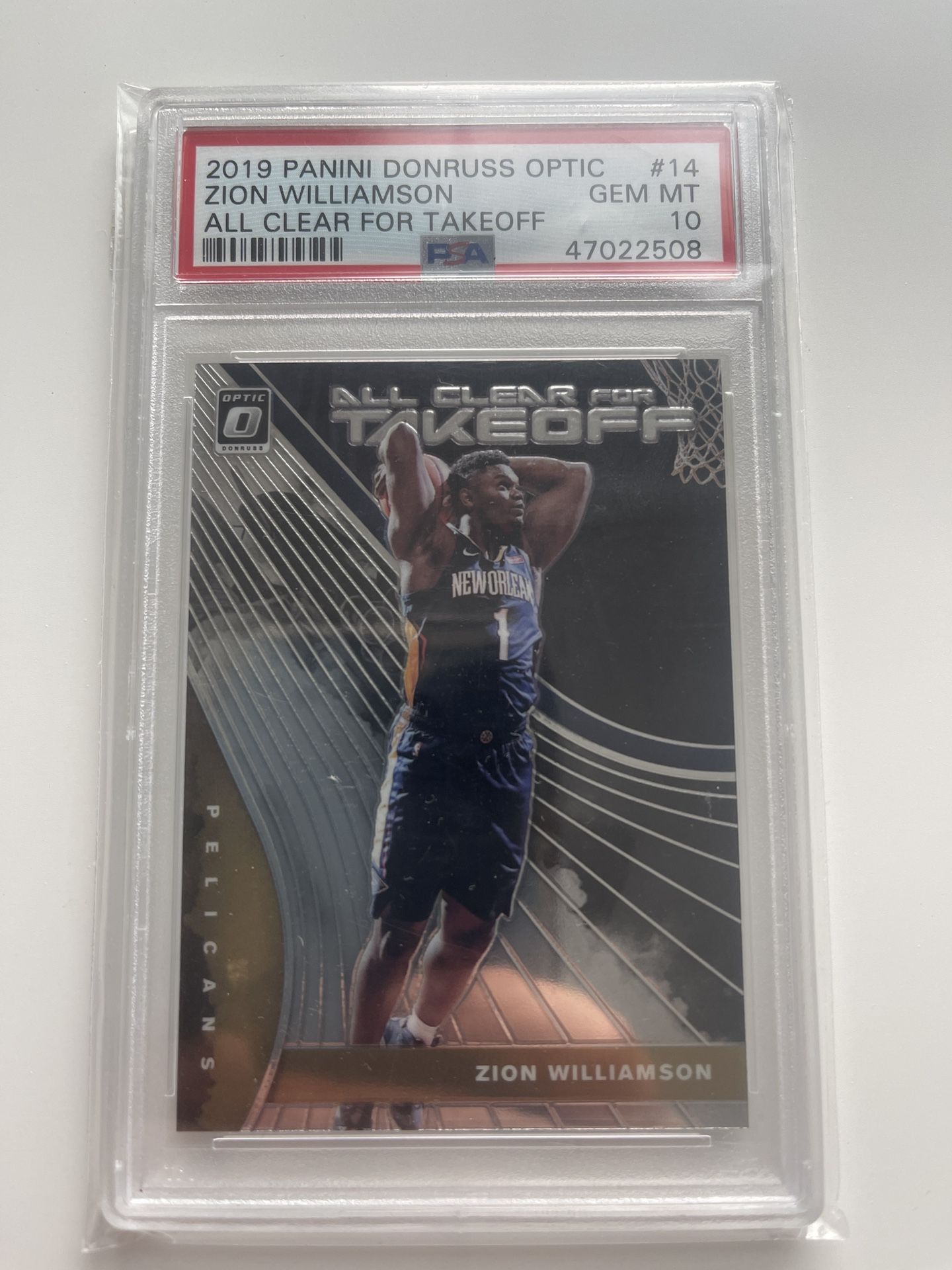 2019 Panini Donruss Optic #14 Zion Williamson PSA 10 GEM MINT All clear For Takeoff