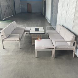 Aluminum Outdoor Patio Furniture With Fire Pit Table