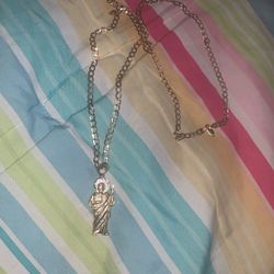 14kt San Judas Chain With 14k Pendant 