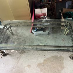 Antique Glass Coffee Table 