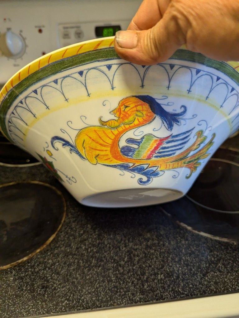 Serving Bowl With Dragon Design