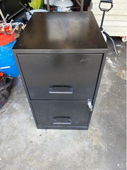 Small metal filing cabinet