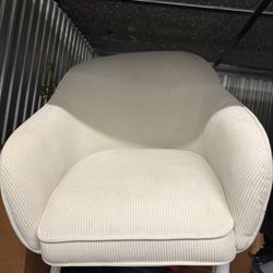 Modern Beige Corduroy Swivel Desk Chair - Perfect for Miami Condos