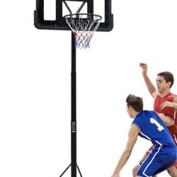 Portable Basketball Hoop Height Adjustable Basketball Hoop Stand 6.6ft - 10ft with 44 Inch Backboard