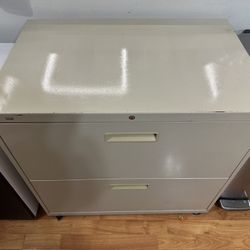 2 Drawer Putty Metal Lateral File Cabinet
