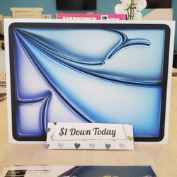 Apple iPad Air 6th Gen M2 Chip Brand New - $1 DOWN TODAY, NO CREDIT NEEDED