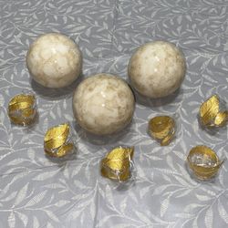 Decorative Dining Table Orbs and Napkin Rings 