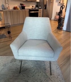 West Elm metal frame upholstered accent chair