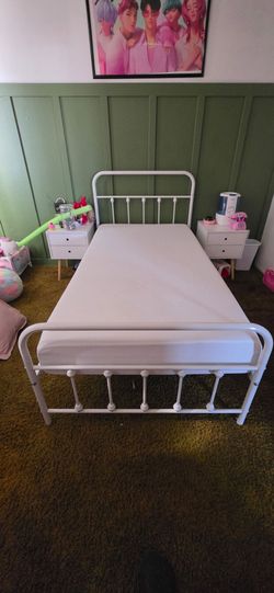 Twin Bed Frame with Memory Foam Mattress