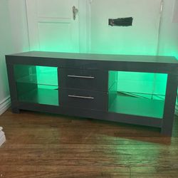 New Grey TV Stand With LED lights 