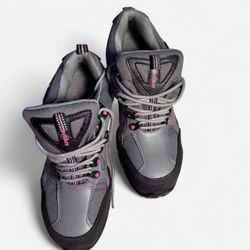 Nautilus Women's Steel Toe Work Shoes - Gray/Pink