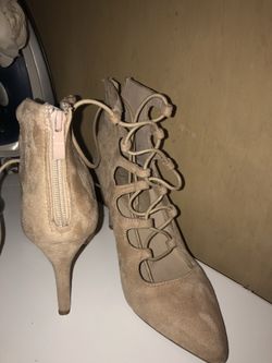 Tan high heels
