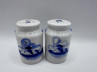 Vintage Delft Blue Windmill Salt & Pepper Shakers Holland