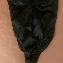 Satin Feel Bodysuit With Side Zipper