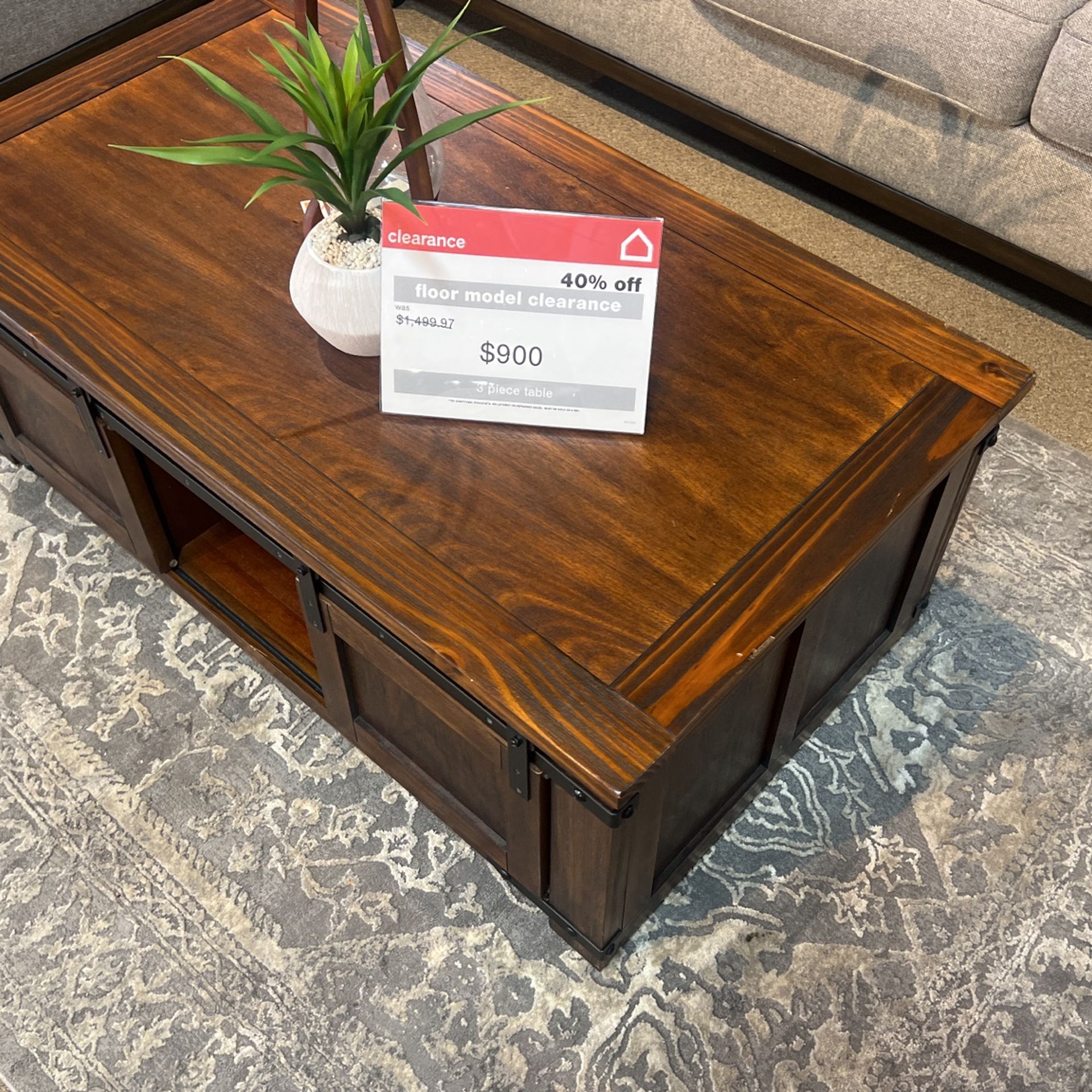 3 PIECE COCKTAIL AND END TABLES