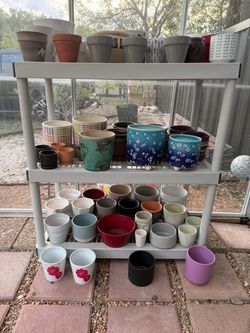 Large Lot of Mixed Planters and Pots
