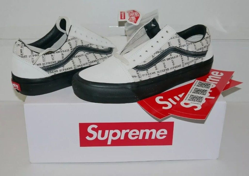 Supreme X Vans Old Skool Pro Sneakers White/Black Mens Size 12 Skateboarding Various SIZES Available