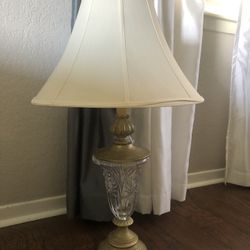 Swarovski crystal Table Lamp With Linen Bell Shade