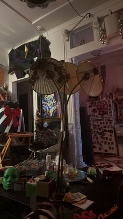 vintage bar cart and working light