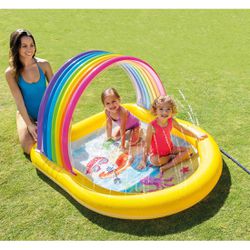 Intex Rainbow Arch Spray Pool W/ Free Kids Golf Set 