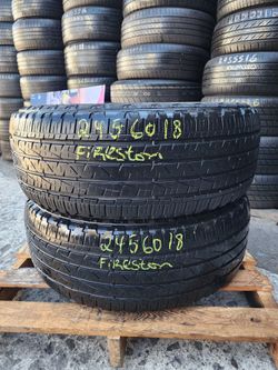 245 60R 18 FIRESTONE DESTINATION TIRE 2456018 USED TIRES (PAIR) MOUNT BALANCE INCLUDED