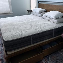 King Storage Bed w. Beauty Rest Mattress 