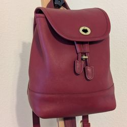 Coach Red Leather Backpack