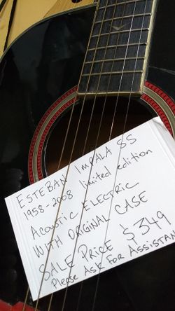 Esteban acoustic-electric guitar with case