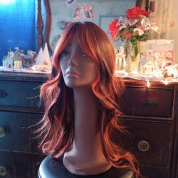 Red Long Wavy Fashion Wig