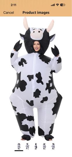 Inflatable Cow Costume Adult Animal Costume Halloween Inflatable Costume Christmas Cow Blow Up Suit for Women Cosplay