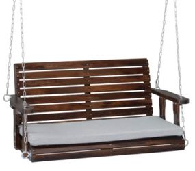 Classic wooden porch swing