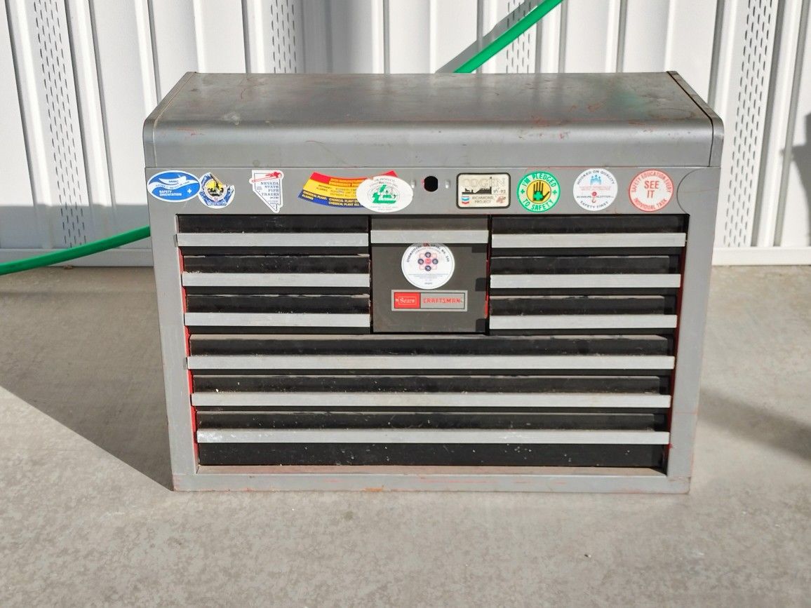 Vintage Sears Craftsman Metal Tool Box Chest Drawers