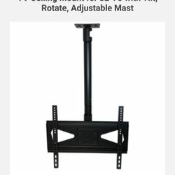 TV Ceiling Mount For 32- 70 With Tilt Rotate, Adjustable Mast