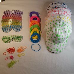 Neon kids bracelets rings hats glasses oriental trading