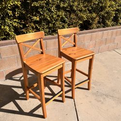 2 Wooden Stools 