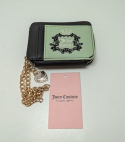 Juicy Couture Heritage Small Square Credit Card Wallet Green Limited Edition