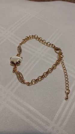 Cat gold plated bracelet