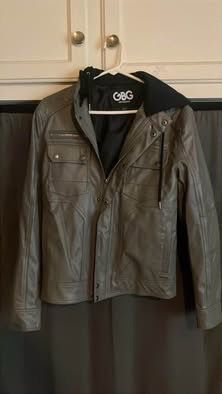 G By Guess Pleather Jacket with removable Hopd