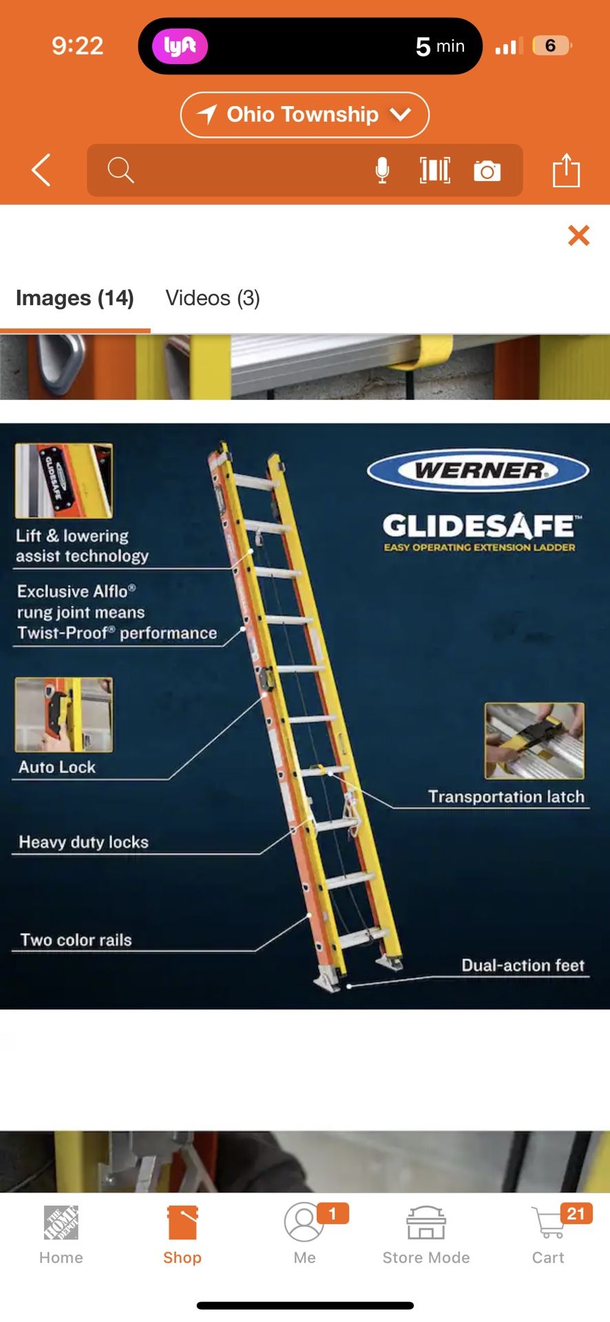 Like new 32’ Werner Glide Safe ladder