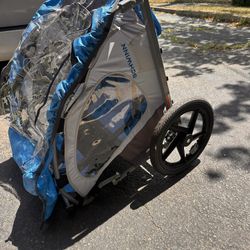 Schwinn Child Bike Trailer / Jogging Stroller Combo - Blue/Grey