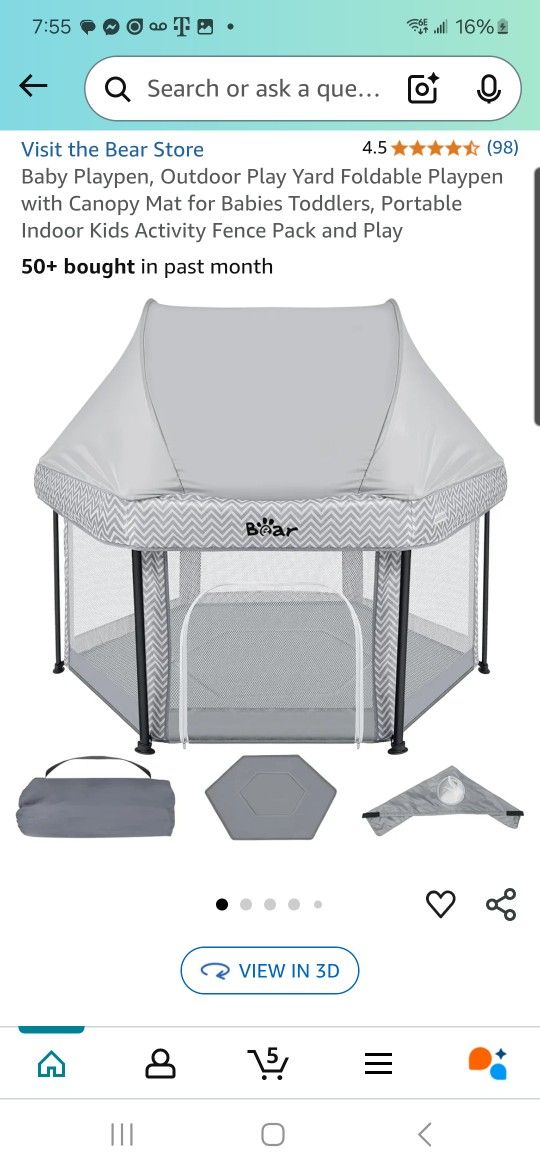 Brand new baby portable playard/pack and play. This would be really nice for camping, the beach etc.