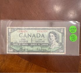 1954 Canada $1 Devil's hair Banknote