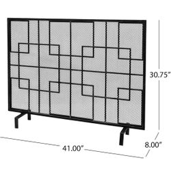 Fireplace Screens Modern Single Panel Iron Firescreen. Ready for pickup