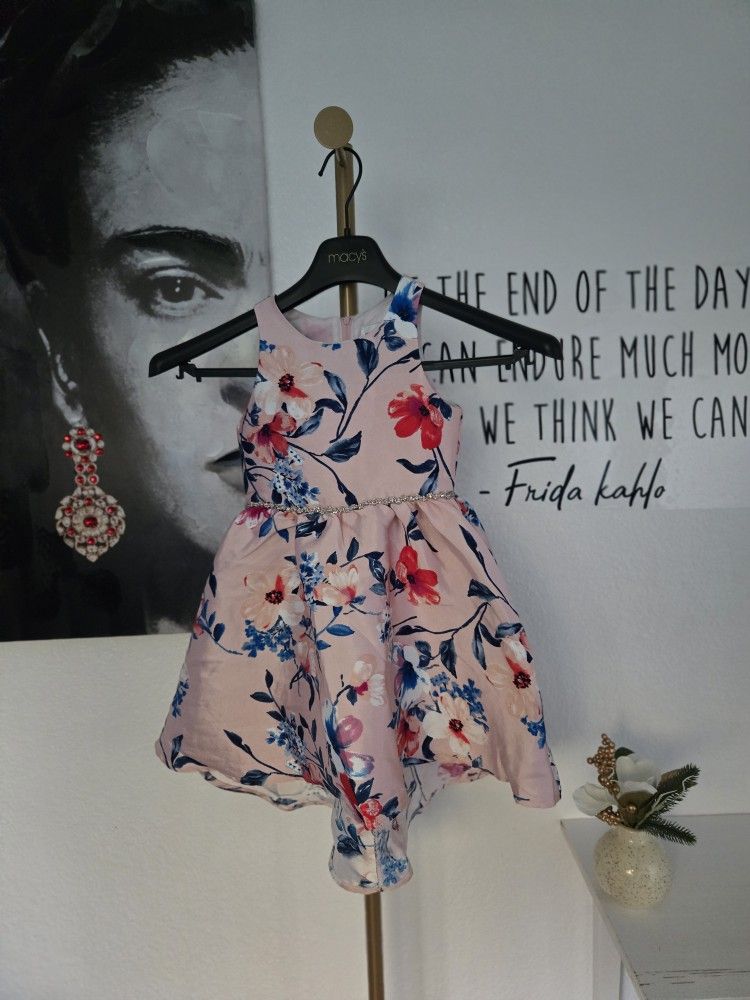 Rare Editions Girls Kids Floral Pink Kids Dress Size 5